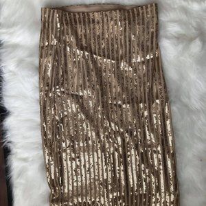 NWT Guess gold sequin pencil skirt